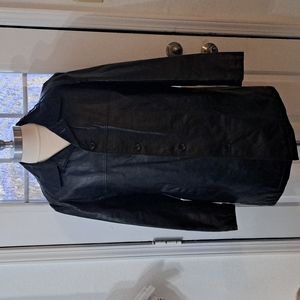 Hugo Boss leather coat Color: Black Size XL
